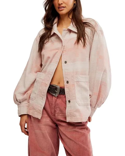 Рубашка Free People Keep It Cozy Shirt, цвет Berry Combo