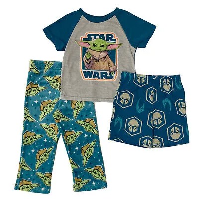 Пижамный комплект из трех предметов Disneys Star Wars Mandalorian с короткими рукавами