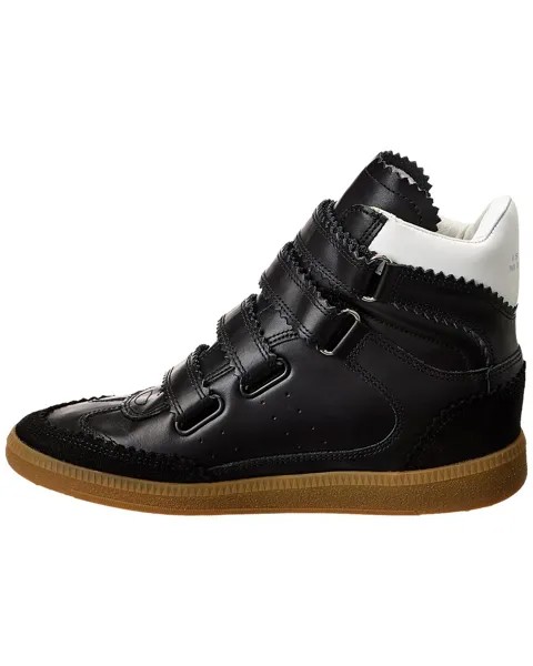 Высокие кроссовки на танкетке Isabel Marant Bilsy из кожи и замши, черный