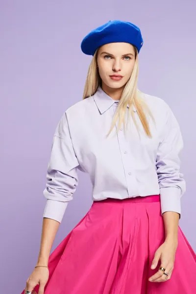 Свободная рубашка из поплина Esprit, фиолетовый