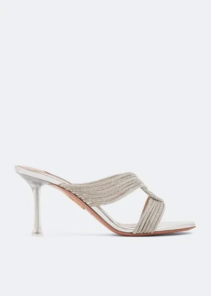 Мюли AQUAZZURA Gatsby mules, серебряный