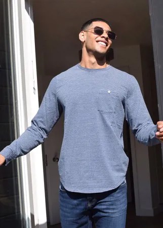 Синий лонгслив с круглым вырезом Abercrombie & Fitch