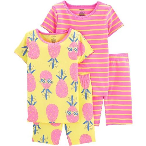 Пижама Carter's, шорты, футболка, размер 6, розовый, желтый