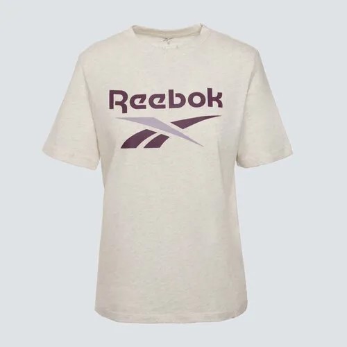 Футболка спортивная Reebok, размер XL, бежевый/фиолетовый