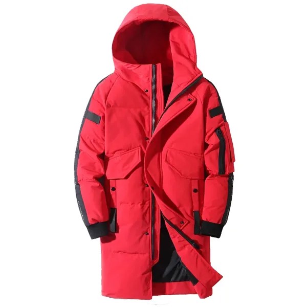 2022 зимняя мужская куртка с капюшоном, модная длинная парка, ветрозащитное водонепроницаемое плотное теплое пальто
