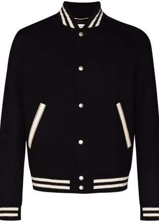 Saint Laurent бомбер с вышитым логотипом