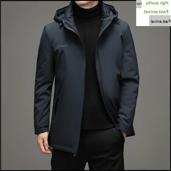 Мужской пуховик с капюшоном, Повседневная утепленная куртка, Канадская парка, ветровка, верхняя одежда, новинка зимы 2023