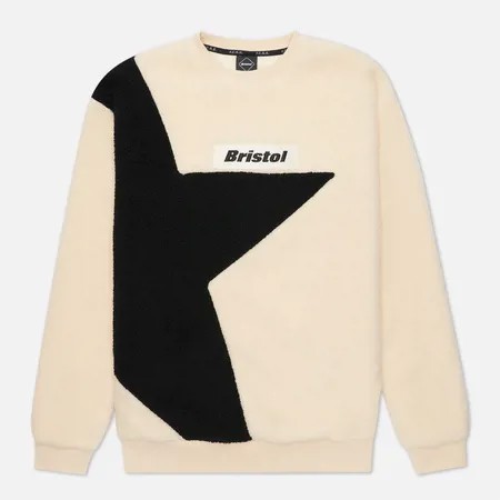 Мужская толстовка F.C. Real Bristol Boa Fleece Big Star Crew Neck, цвет бежевый, размер M