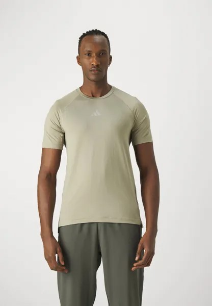 Спортивная футболка Gym+ Training Adidas, цвет silver pebble