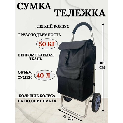Сумка-тележка , 50 л, 45х101, черный