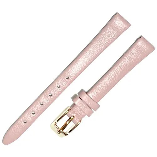 Ремешок 1003-02 (роз) Розовый пудровый кожаный ремень 10 мм для часов наручных из натуральной кожи гладкий матовый женский