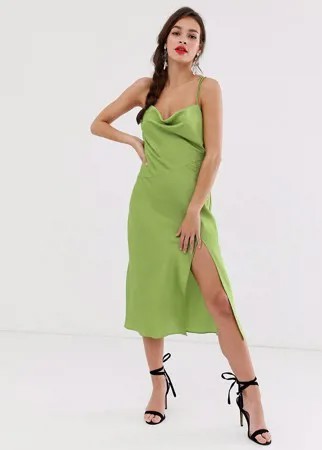 Платье-комбинация миди Finders Keepers Cristina-Зеленый