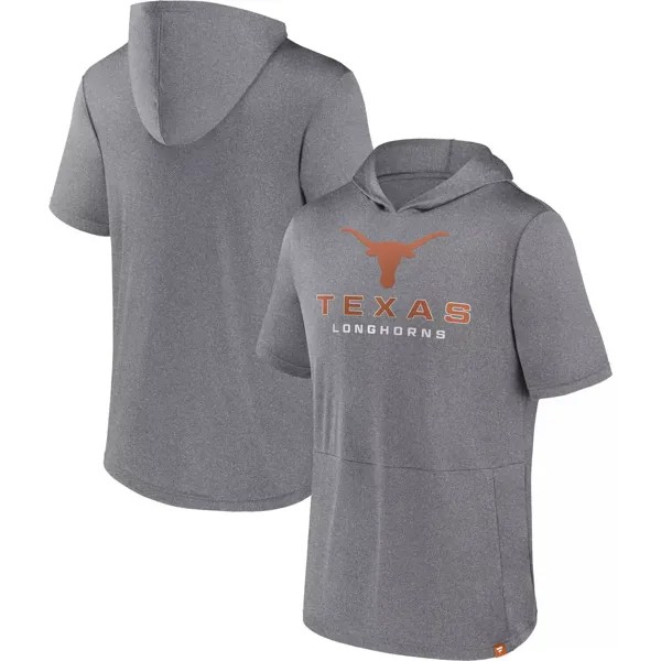 Мужская футболка с капюшоном с логотипом Heather Grey Texas Longhorns Modern Stack Fanatics