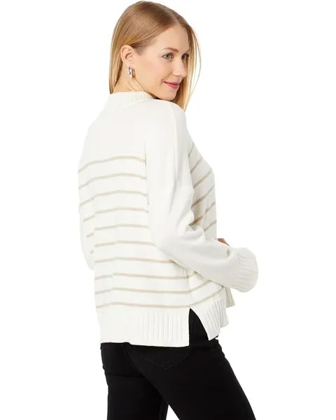Свитер Lilla P Easy Striped Mock Neck Sweater, цвет Starch Stripe