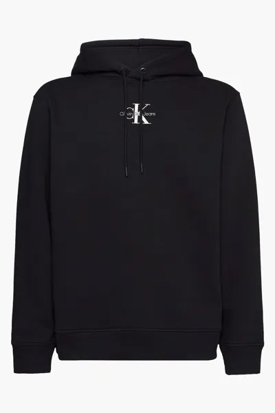 Черное худи с монологом Calvin Klein Jeans, черный