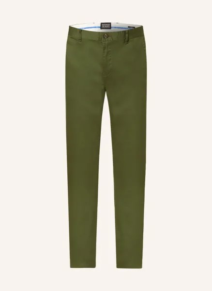 Брюки чино SCOTCH & SODA Super Slim Fit, оливковый