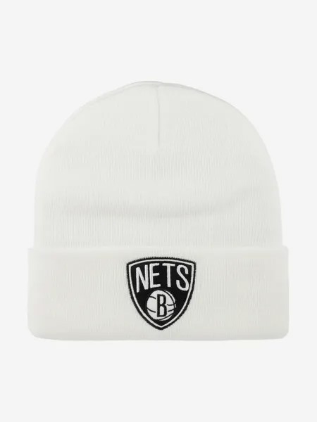 Шапка с отворотом MITCHELL NESS EU175-TEAMTALK-WHT Brooklyn Nets NBA (белый), Белый
