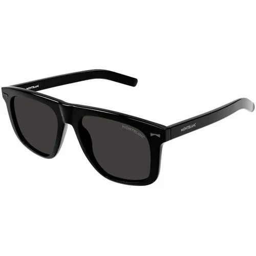 Солнцезащитные очки Montblanc, прямоугольные, оправа: пластик, для мужчин, черный