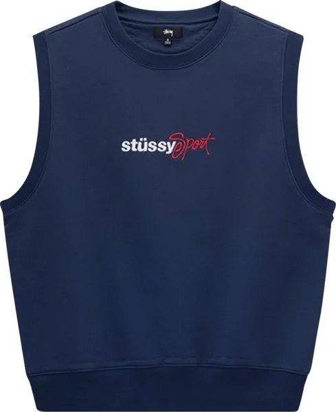 Жилет Stussy Sport Fleece Vest 'Navy', синий