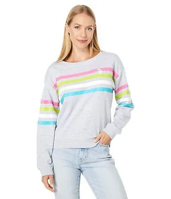 Женская одежда US POLO ASSN. Толстовка с круглым вырезом и пуловером в полоску с логотипом