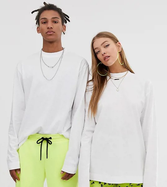 Белый лонгслив COLLUSION Unisex