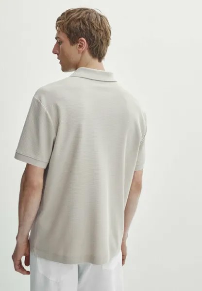 Поло Short Sleeve Textured Massimo Dutti, бежевый