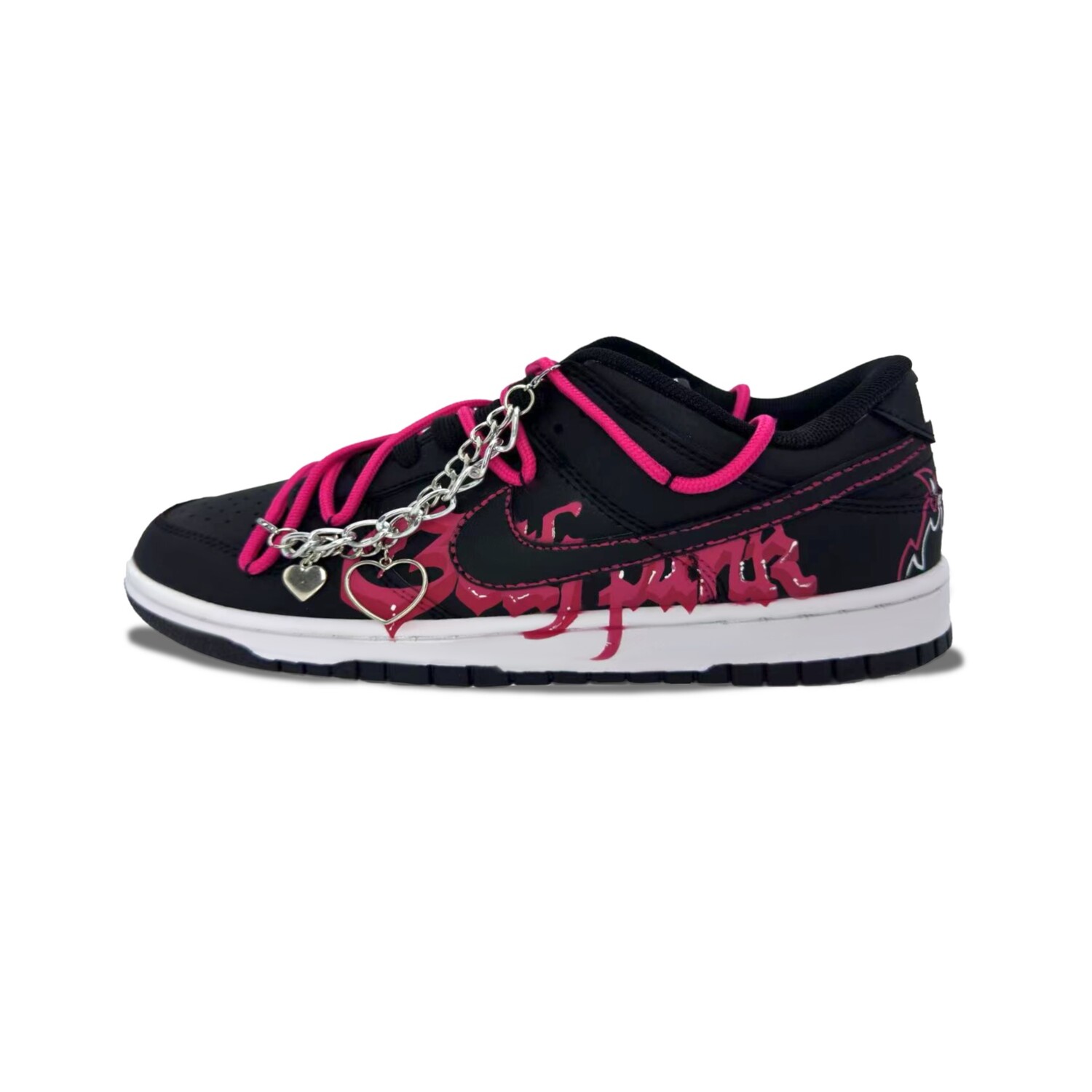 Кроссовки Nike Dunk Skateboarding Shoes Unisex Low-top Black/powder, черный/розовый