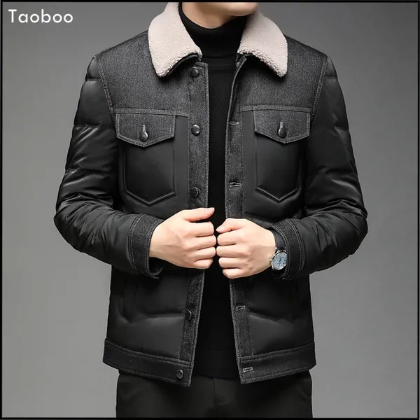 Новая брендовая мужская куртка, Повседневная модная куртка, Мужская зимняя куртка 2021 с меховым воротником, куртка, Канадская парка, мужская одежда