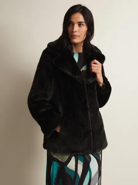 Короткое пальто Megan из искусственного меха Phase Eight, черный