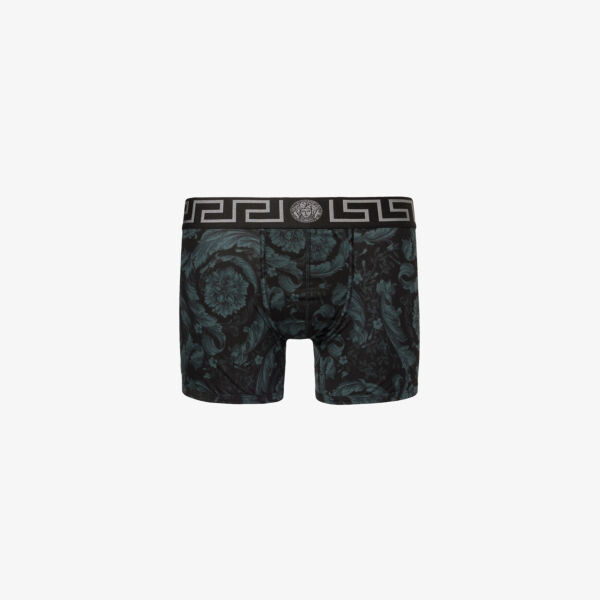 Плавки из эластичного хлопка с поясом с логотипом Versace, черный