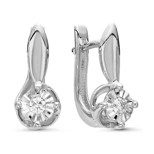 Серьги Бриллианты Костромы, белое золото, 585 проба, бриллиант