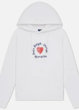 Женская толстовка Polo Ralph Lauren Heart Logo Lightweight Seasonal Fleece Hoodie, цвет белый, размер XS