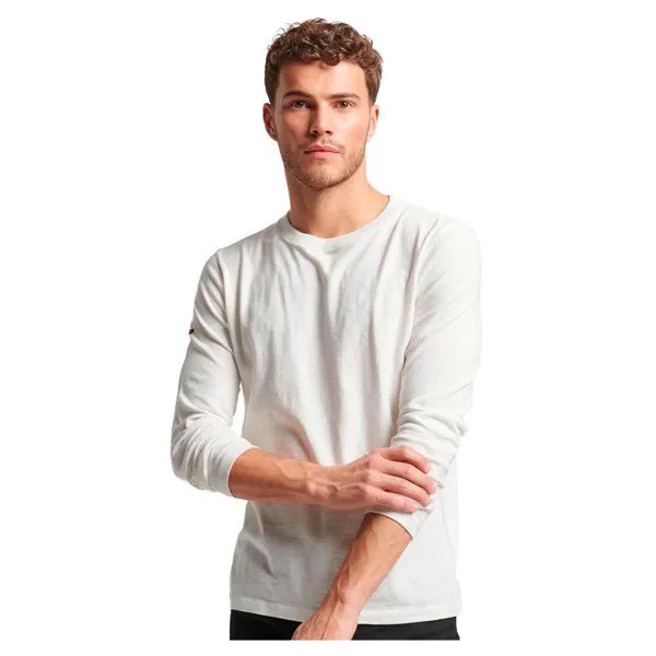 Футболка Superdry Long Sleeve Round Neck, бежевый