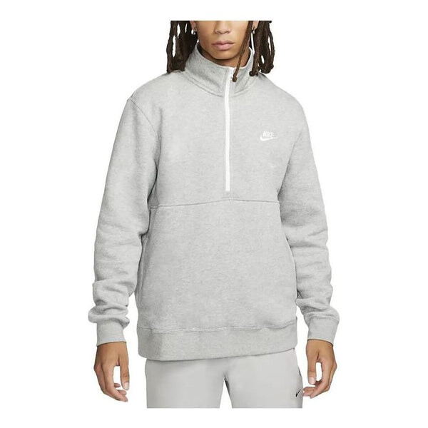 Куртка Nike Sportswear Club Brushed-Back 1/2-Zip Sweatshirt 'Grey', серый