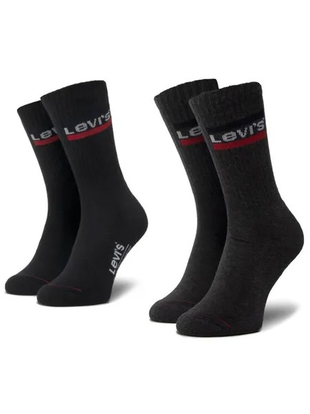 Комплект из 2 высоких носков унисекс Levi's, черный