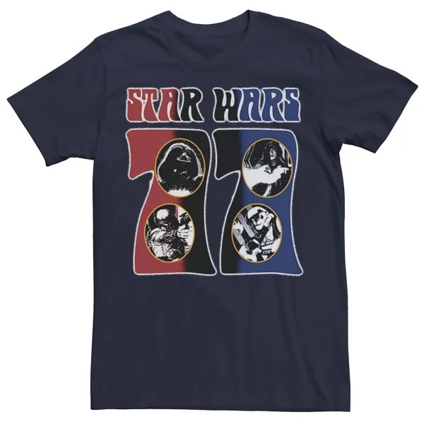 Мужская футболка «Звездные войны Groovy Retro '77» Villainous Waves Star Wars, синий