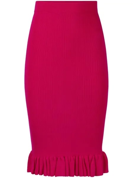 Nina Ricci юбка с баской и оборками, красный