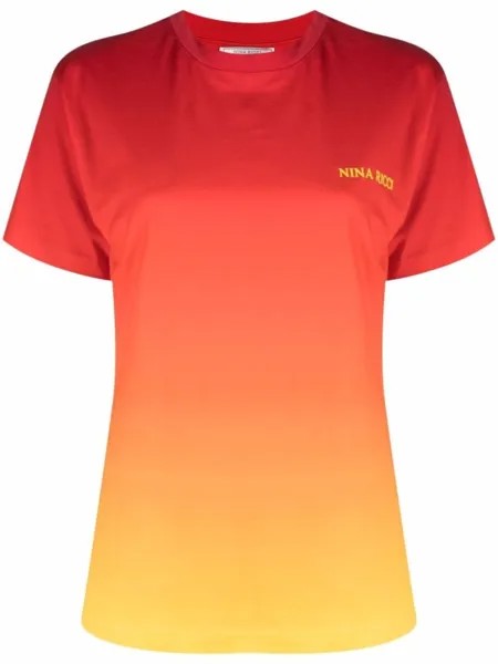 Nina Ricci футболка с эффектом градиента, красный