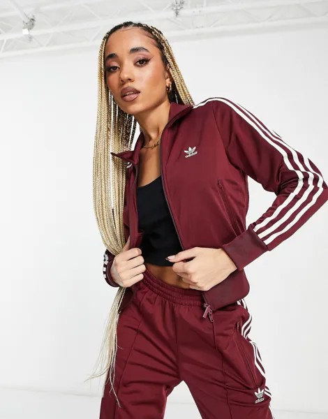 Темно-красная спортивная куртка adidas Originals adicolor firebird