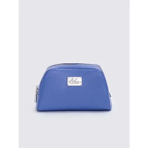 Косметичка A.Valentino на молнии, натуральная кожа, 10х12х20 см, подкладка, жесткое дно, фиолетовый, синий