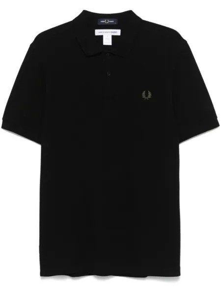 Comme Des Garçons Shirt рубашка поло с надписью из коллаборации с Fred Perry, черный