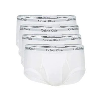 Мужские классические базовые трусы Calvin Klein, 4 пары, белые, маленькие