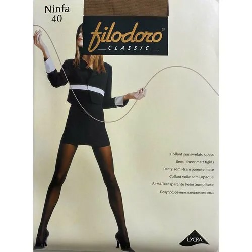 Колготки Filodoro Classic Ninfa, 40 den, размер 5, бежевый, коричневый