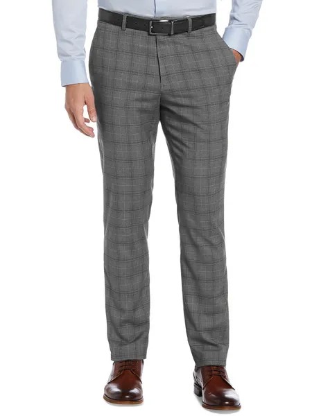 Мужские классические брюки из полиэстера приталенного кроя Perry Ellis, цвет Mushroom Grey