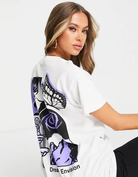 Белая oversized-футболка c принтом HNR LDN-Белый