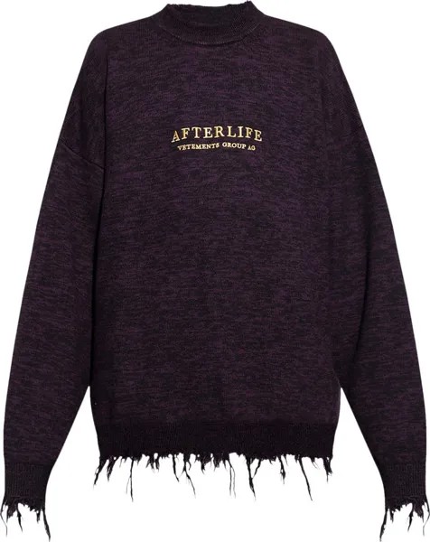 Свитер Vetements Afterlife Destroyed Knitted Sweater 'Purple', фиолетовый