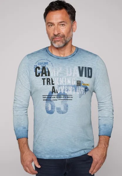 Рубашка с длинным рукавом OIL DYED MIT PRINT ARTWORKS Camp David, цвет new blue