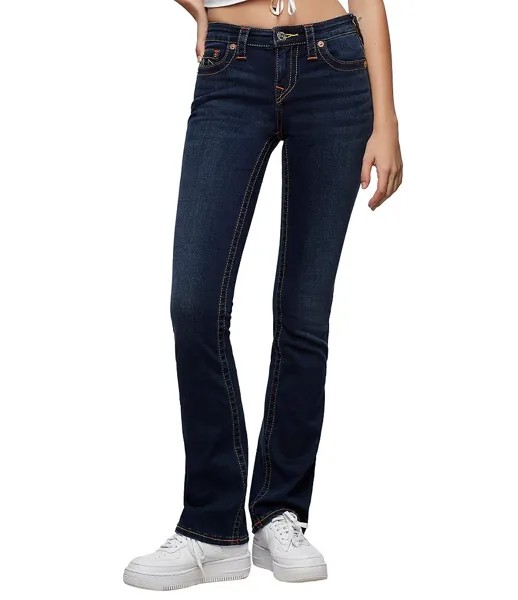 Джинсы True Religion Becca Bootcut с бакенбардами и карманами с вышивкой, синий