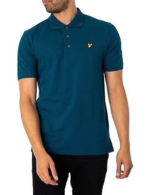 Мужская рубашка-поло с логотипом Lyle - Scott, синяя