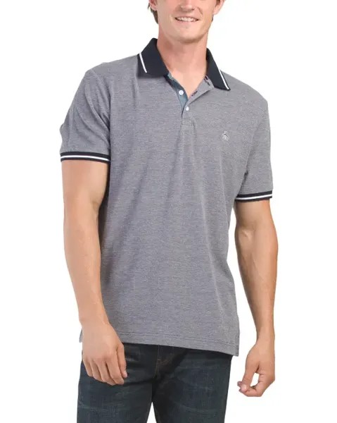 Поло из ткани пике Birdseye с наконечниками Original Penguin, цвет Dark Sapphire